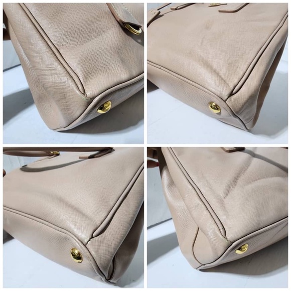 Authentic Prada Saffiano Lux Leather Small Galleria Double Zip Tote Bag Pink - Picture 9 of 12